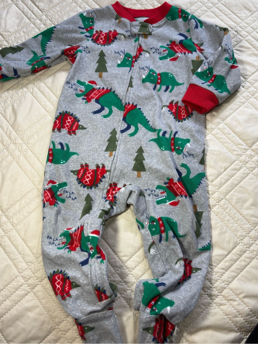 Carter’s 18M Grey Dino Holiday Footed One-Piece